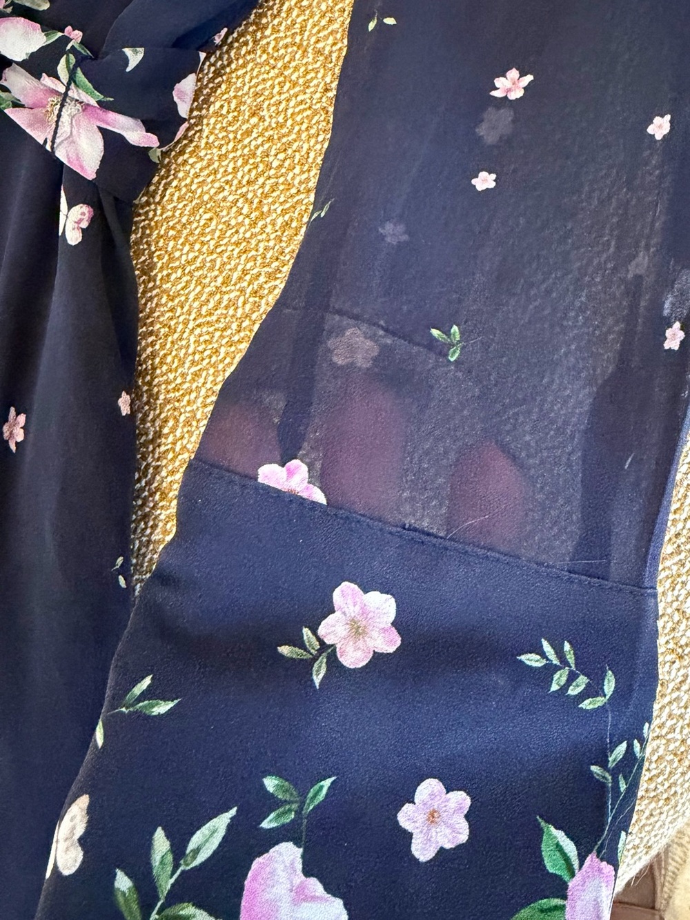 Hobbs London navy floral silk shirtdress - Picture 4 of 9